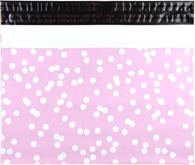 Verzendzakken voor Kleding - 100 stuks - 50x35.3cm - Roze, Print / Multi colour Verzendzakken Webshop - Verzendzakken plastic met plakstrip
