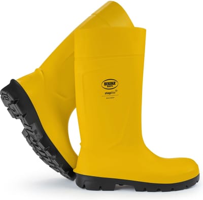 Sterke veiligheidslaarzen voor heren en dames met stalen neus en stalen zool, antislip, werklaarzen industrie, vederlicht, isolerend tot - 20 graden, geel, EU 40
