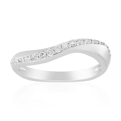 Cavill - 9-Karaats Witgouden Ring - I1 (H) Ronde Diamanten 0,19 ct - Prong Zetting - Elegante Damesring - Tijdloze Sieraden