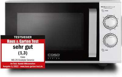 Testwinnaar Magnetron met Grill - 25 Liter Capaciteit, Keramische Bodem voor Gelijkmatige Verdeling, Koken op Twee Niveaus