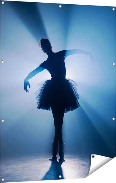 Gards Tuinposter Ballerina Silhouet - Ballet - 90x120 cm - Tuindoek - Tuindecoratie - Wanddecoratie buiten - Tuinschilderij