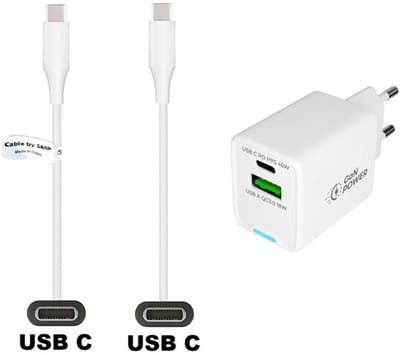 OneOne 45W super snellader met 2 poorten. Oplader met Sterke 0,2m USB C naar C kabel. PD lader adapter past op Google Pixel 7, 7 Pro, 8, 8a, 8 Pro, 9, 9 Pro, 9 Pro XL, 9 Fold, 10, 10 Pro, 10 Pro XL, 10 Fold, C, XL