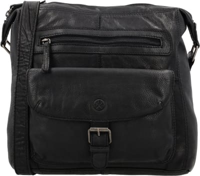 Hide & Stitches Paint Rock Schoudertas - Crossbodytas - Leer - Verstelbare - Schouderband - Leren Dames Tas - Zwart