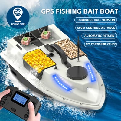 LOKEEVAN V020 Visboot 40 POSITIONERINGSPOUNDS 500M RECHTSCHRIJNDE RECHTSCHRIJNDE BEDIENINGSAFSTAND 3 ONAFHANKELIJKE AASTANKS Aaswerper met handtas GPS