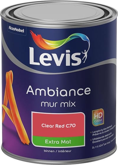 Levis - Ambiance Mur Extra Mat Mix - Clear Red C70 - Mengverf - 1 L
