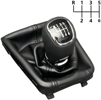 Pookknop set Skoda SuperB Bouwjaar 2008-2015 (6 versnellingen) leder knop