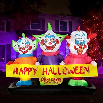 6ft Lange Halloween Opblaasbare Drie Killer Clowns Decoratie voor Gazon en Patio