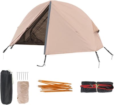 Opvouwbare Camping Tent - Lichtgewicht Bivak - Outdoor Kamperen - Verhoogd Bed Ontwerp - 200x120x95cm - Kaki