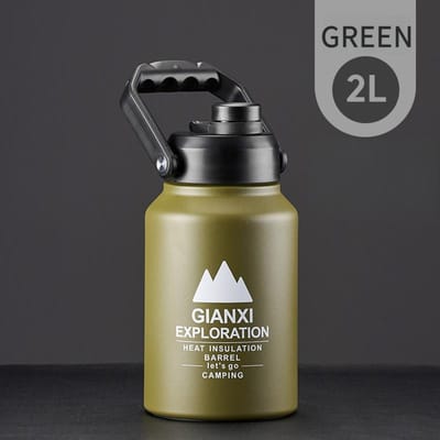 Seau à glace isotherme en acier inoxydable, grande capacité, portable, pour le camping, avec grand goulot gray