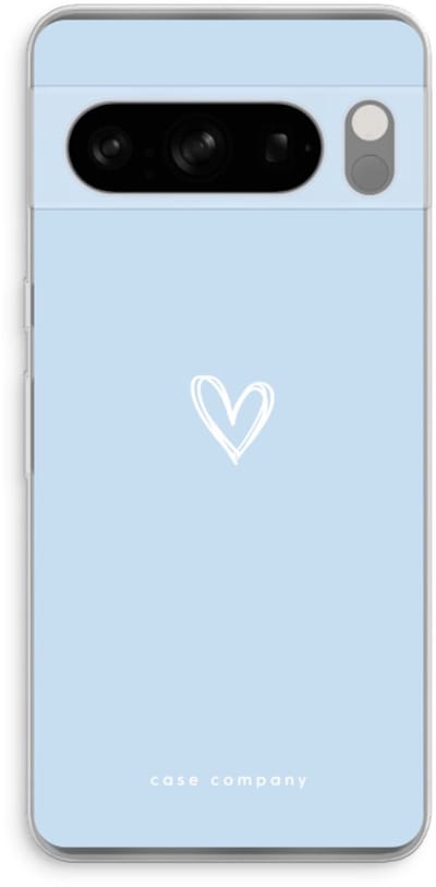 Case Company® - Hoesje geschikt voor Google Pixel 8 Pro hoesje - Klein Hart Blauw - Soft Cover Telefoonhoesje - Bescherming aan alle Kanten en Schermrand