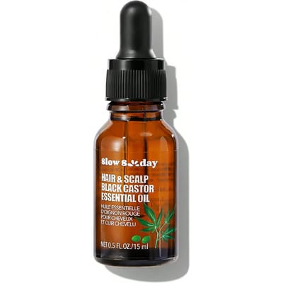 Slow Sunday Hair & Scalp Black Castor Essential Oil, Zwarte Castorolie, Versterkt het Haar, Intensieve Hoofdhuidverzorging, Geschikt voor Alle Haartypes, Goede Keuze voor Vakantie, Strand, Reisbenodigdheden, Geschikt voor Zomerse Haarzorg