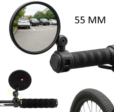 Cheaperito Fietsspiegel - verstelbare spiegel voor fiets - 55 mm diameter