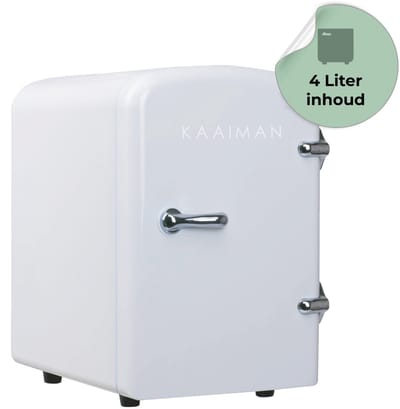 Kaaiman® Mini Koelkast 4L - Kleine Koelkast 12V/220V - Cosmetische Koelkast - Warm en Koud Functie - Skincare Fridge - Mini koelkast Slaapkamer - Wit