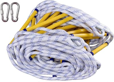 Brandladder Noodtouwladder - Evacuatietrap Veiligheidstrap - Snelle Evacuatie - Vuurvast Materiaal - 3 meter - Zwart