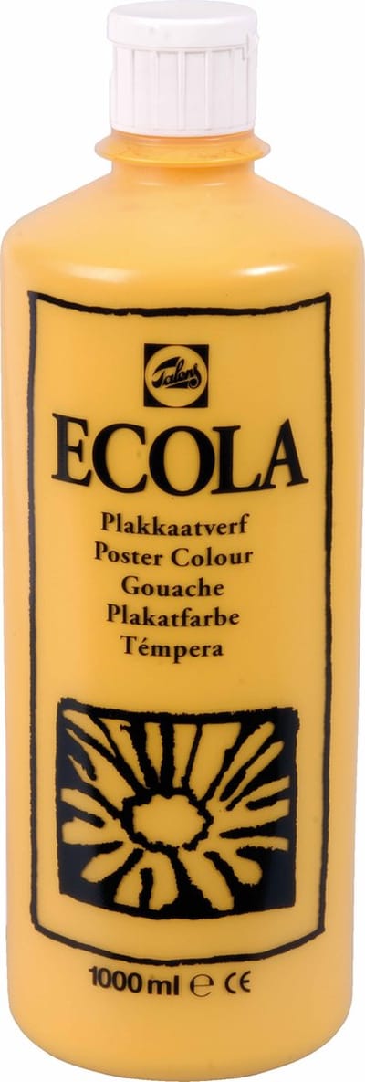 Ecola plakkaatverf 202 Donkergeel 1000ML