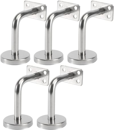 Dailygoods- Leuningbeugels 5 Stuks - Roestvrij Staal - Duurzaam - Anticorrosie - Eenvoudig te Installeren - Geschikt voor Houten/Stalen Leuningen - Trapleuningen