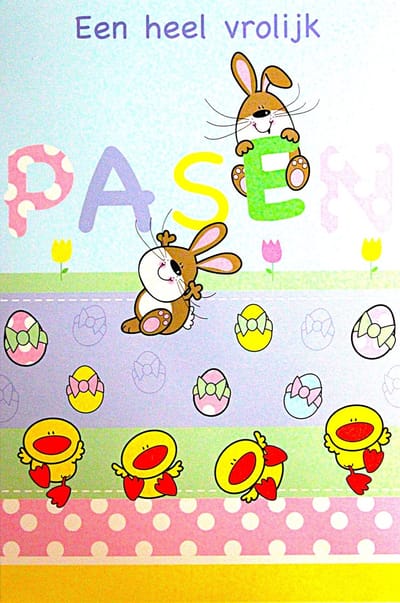 Luxe Wenskaart Pasen - Vrolijk Pasen - Touche Cards - 11,5x17cm - Dubbele Kaart - Met Envelop - Luxe Wens Kaart - Greeting Card - 1 Stuks - In Folie Apart Verpakt - Easter - Ostern - Pâques - Gratis Verzonden - Hoge Afnamekortingen