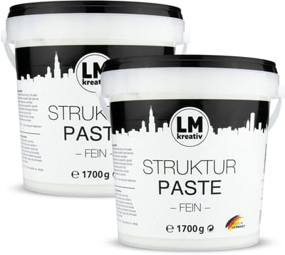 LM-Kreativ Structuurpasta - Modelleerpasta - Fijne korrel - Gebaseerd op Water - Wit - 2 x 1.7 kg
