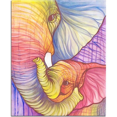 5D DIY diamant schilderij olifant volledige ronde diamant diamant borduurwerk 20X30CM gray