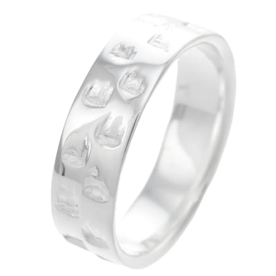 Behave – 925 sterling zilveren ring – Zilver – Handgemaakt – Dames – 6 mm breed – Glans – Mat reliëf