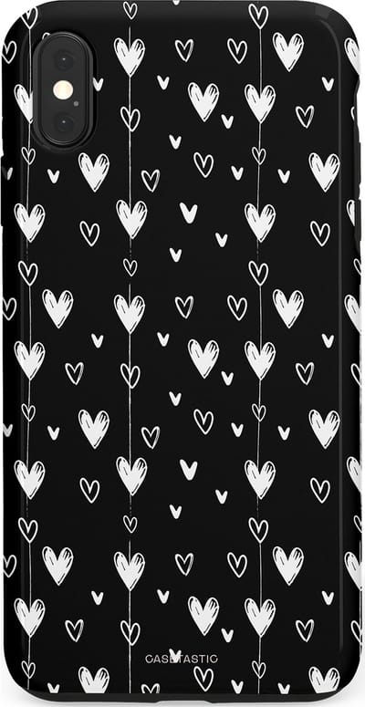 Casetastic Hoesje Geschikt voor Apple iPhone Xs Max - Stijlvolle Beschermende Duo-layer Case - Hangend Hartje
