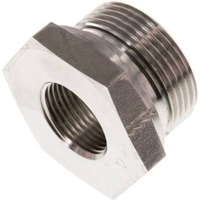 G 1 1/4'' x G 3/4'' M/F RVS Neusstuk 400 Bar - Hydrauliek - FL2S-MF-STE-114G-034G