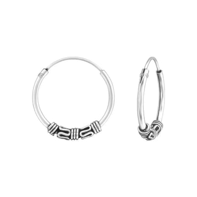 Aramat Jewels | Oorringen | Trendy Unisex Bali Oorringen 16mm | | | |2mm | Zilver | Kinderen, Volwassenen | Verkleurd niet