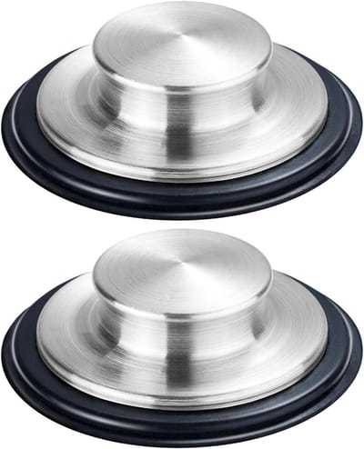 Gootsteenstop - Afvoerstop Spoelbak - Water In Gootsteen Houden - Grote Brede Rand - 8.5 cm Diameter - Zilver