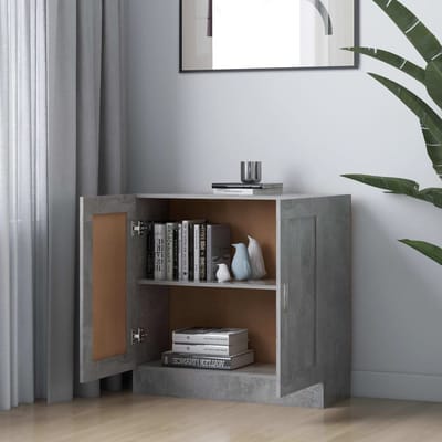vidaXL - Boekenkast - 82,5x30,5x80 - cm - bewerkt - hout - betongrijs
