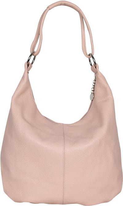 AmbraModa GL25 - dames handtas - schoudertas - hobotas - echt leer - oud roze
