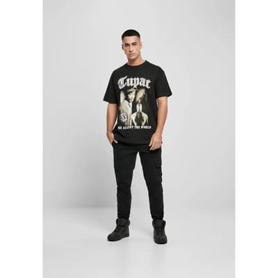 Mister Tee Tupac - Tupac MATW Sepia Oversize Heren Tshirt - M - Zwart