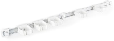 Toolflex Bezemhouder en Tuingereedschap Ophangsysteem - Geschikt voor Ø15-35 mm Gereedschappen - Aluminium rail - 94cm - Incl. 5 gereedschapshouders en montagemateriaal - Wit