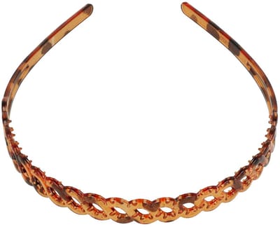 Haarsoires Haarband Diadeem 1,3cm – Gevlochten Vorm – Kunststof – Bruin - Comfortabel voor Dames & Meisjes - Universele Maat