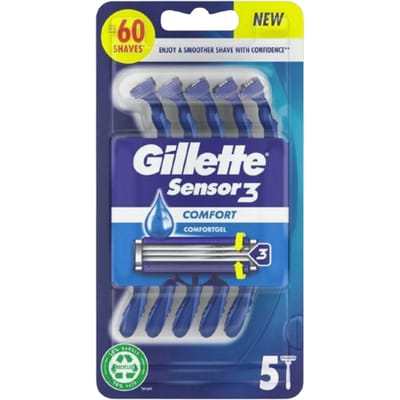 Gillette Sensor 3 Comfort Disposable Razor 5 Pack 5 st