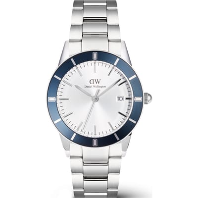 Daniel Wellington DW Watch Iconic Paradigma Link Blue Bezel Silver 40mm
