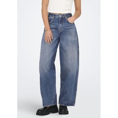 Only blauwe dames jeans   High waist   Used washed wassing   Barrel fit   5-Pocket zakken   Knoop- en ritssluiting   High waist Blauw XS/30