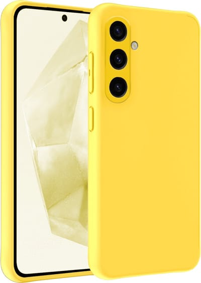 Hoesje - Geschikt voor Samsung Galaxy A35 - Sterk & Shockproof - Hoes Cover - Siliconen Case - Telefoonhoesjes - Geel