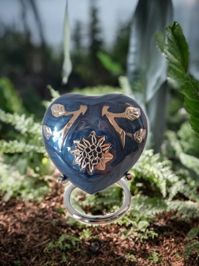 Mini urn Hart Sunflower Blue