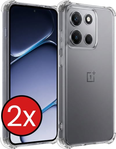 Hoesje - 2 Stuks - Geschikt voor OnePlus Nord 6 - Sterk & Shockproof - Back Cover - Siliconen Case - Telefoon Hoes Shock Proof - Telefoonhoes - Transparant