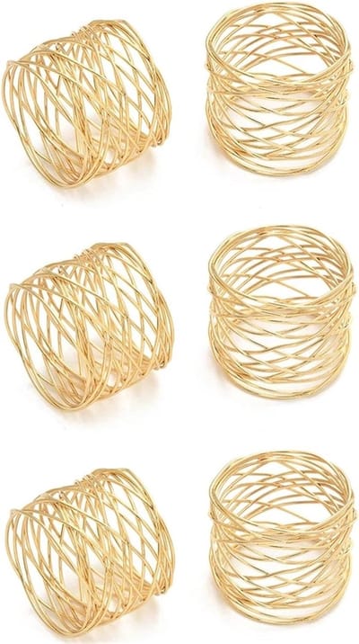 Servetringen 18 stuks - Metalen ringen - Tafel decoreren - Duurzaam ijzer - 51 x 38 cm - Goud