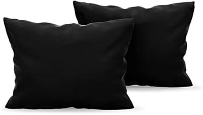 Kussensloop 50x80 cm Zwart Microvezel Set van 2 Stuks - Hypoallergeen, Wasbaar, Drogerbestendig - Comfortabele Kussenslopen voor Slaapkamer