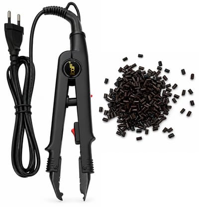 Loof Hair Extension Iron - Model L-611 - Met Keratine Lijmkorrels - 50g - Donkerbruin - Haar Extensions