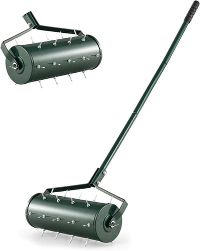 Gazon Beluchter - Tuinroller Beluchter - Gras Gezond Houden - Met 33 RVS Prikkers - 53 cm Werkbreedte - Groen