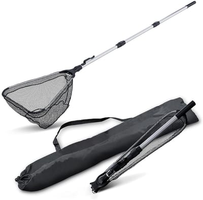 Thuys – Schepnet Vissen – Visnet – Telescoop Schepnet – Met Rubber Gevoerd Visnet – 55cm x 55cm x 1cm – Zwart