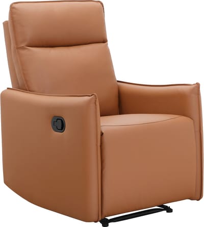 Lugo - Relaxfauteuil met handmatige functie in PU cognac kleur (102 x 71 x 86 cm)