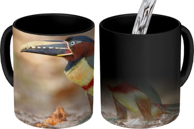 Magische Mok - Foto op Warmte Mokken - Koffiemok - Vogel - Toekan - Veren - Natuur - Magic Mok - Beker - 350 ML - Theemok