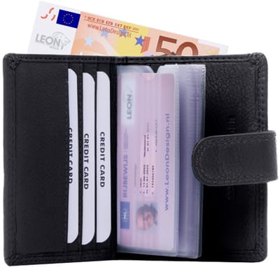 pasjeshouder - pasjeshouder uitschuifbaar - pasjeshouder mannen - pasjeshouder vrouwen - zwart - leer - creditcardhouder heren - creditcardhouder dames - pasjeshouder mannen met portemonnee - pasjeshouder vrouwen portemonee - pasjeshouder portemonnee