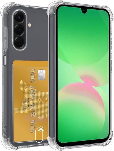 Hoesje Geschikt voor Samsung Galaxy A26 - Met Pashouder en Kaarthouder - Telefoon Hoes Shockproof - Siliconen Case - Back Cover - Shock Proof - Pasjes Houder - Transparant
