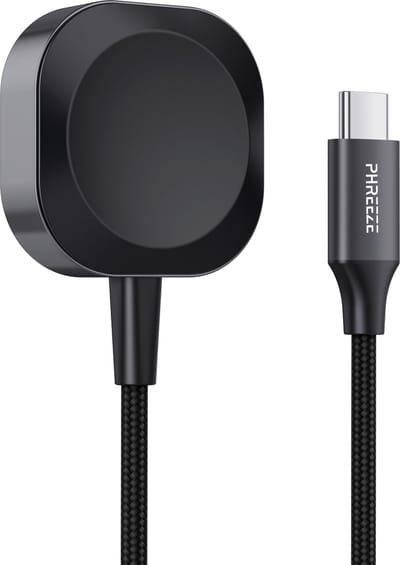 Usb C Kabel geschikt voor Apple Watch - Oplader Watch 11/10/9/8/7/6/5/4 Series - Extra Sterk - Snellader - Usb C - Magnetische Horloge Oplaadstation - Wit