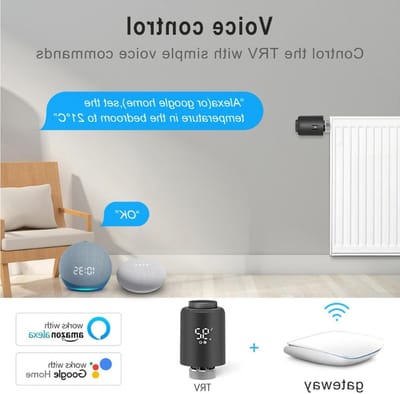 Programmeerbare Radiatorkraan met Zigbee Temperatuurregeling, App-besturing, Compatibel met Alexa en Google Home, Slimme Thermostaat voor Efficiënte Verwarming